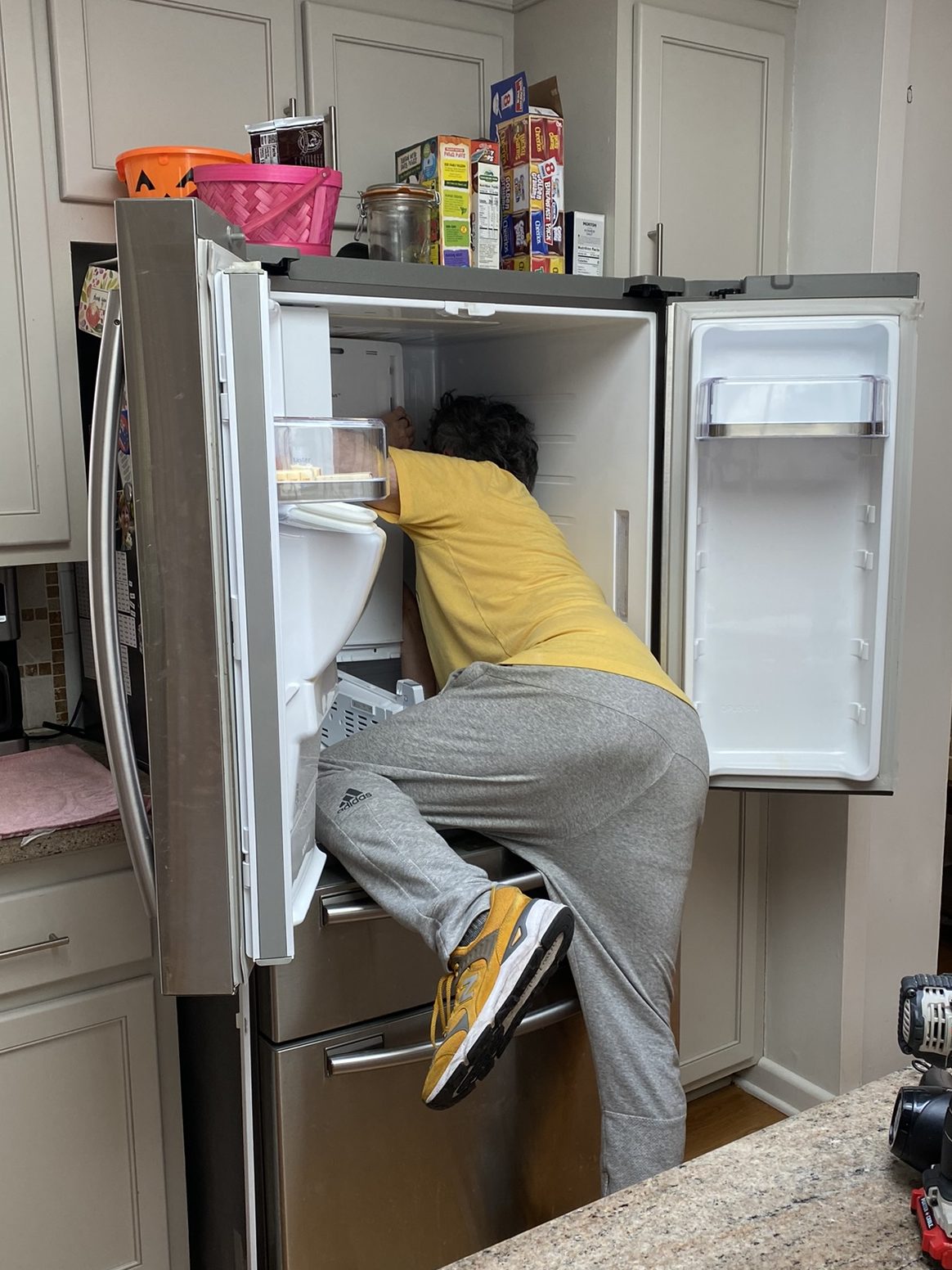 repairing the refrigerator