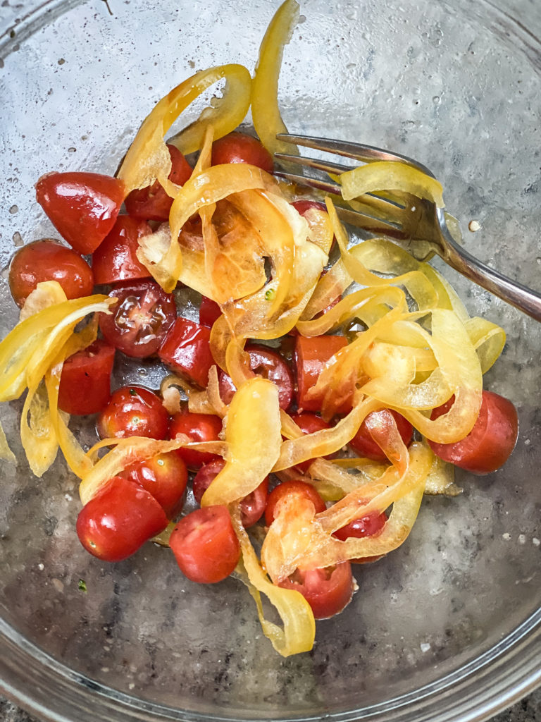 tomatoes and yellow bell pepper